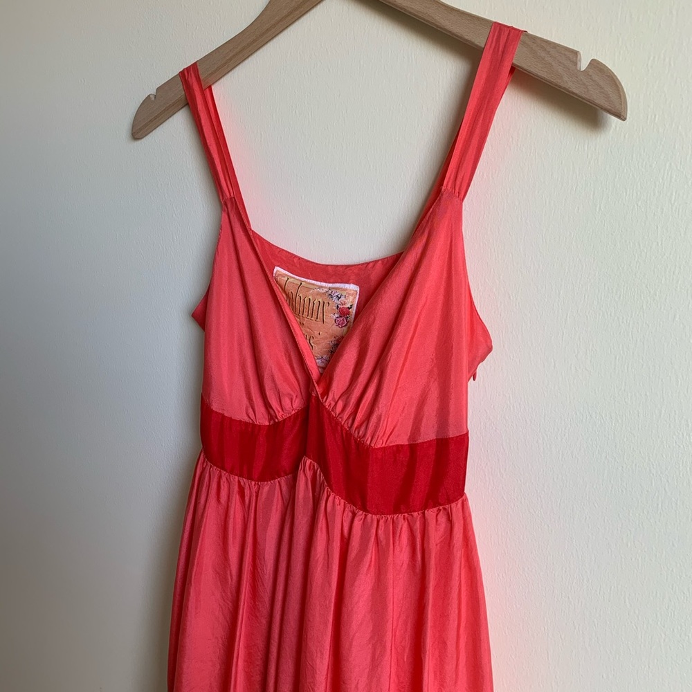 Johnny Was Dress 100% Silk Coral Pink Size XS - Picture 2 of 7